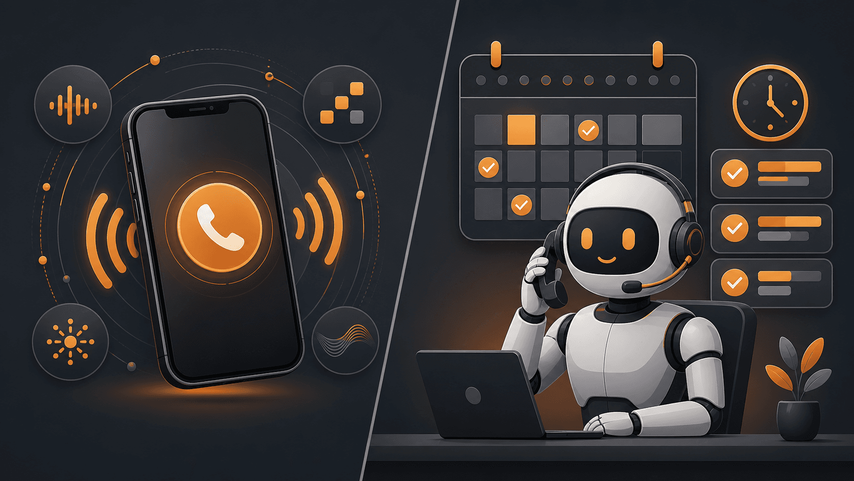 AI receptionist answering a call and booking calendar appointments