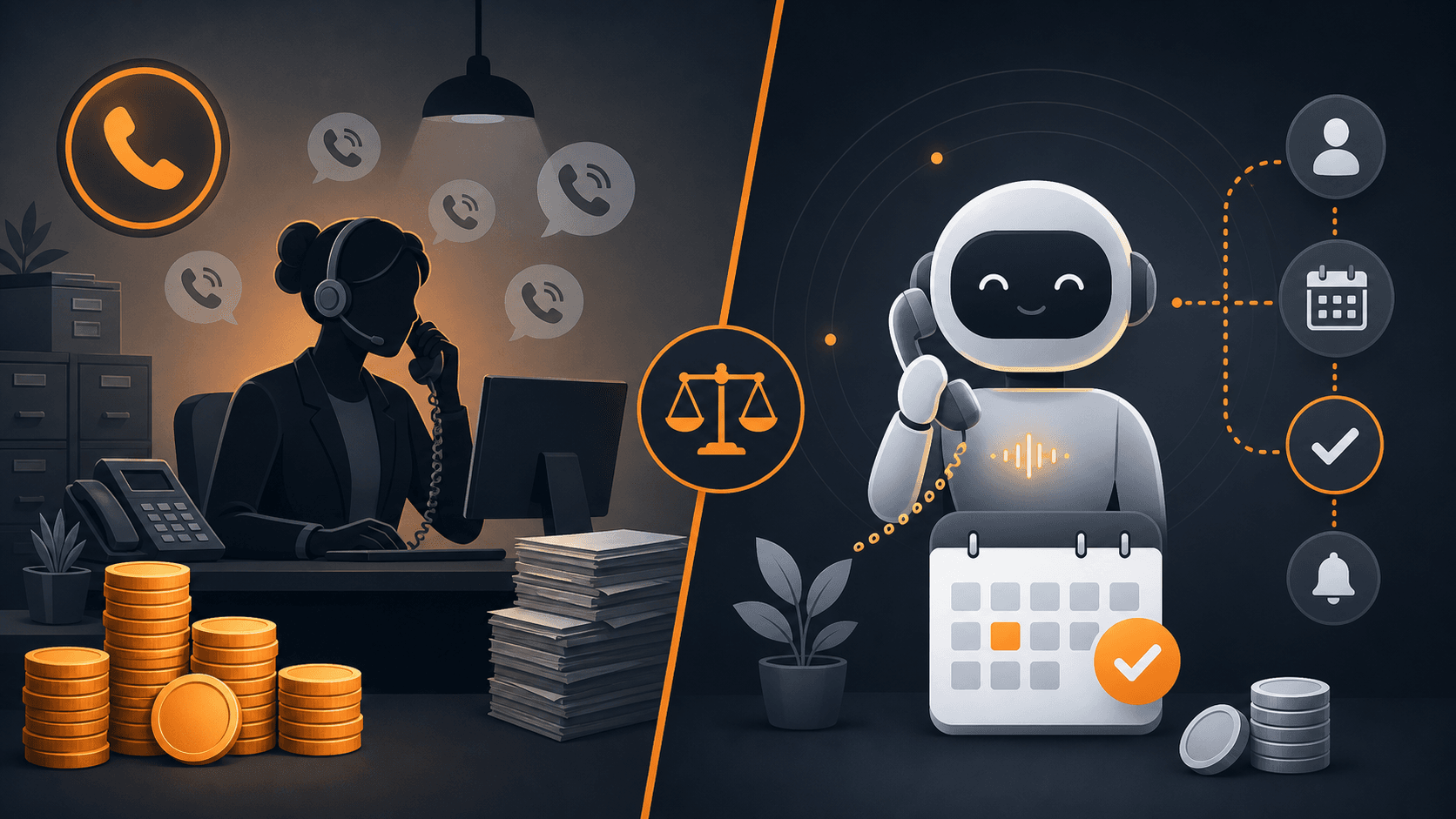 Cost comparison: human answering service vs AI phone agent that books appointments